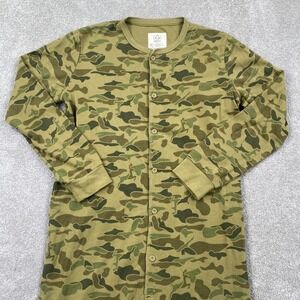 ARBORIST One Piece Sleepwear Long Sleeves Camo Romper Pajamas Size M Olive Green